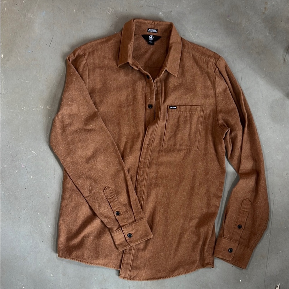 Volcom True to This Brown Button-Up Shirt